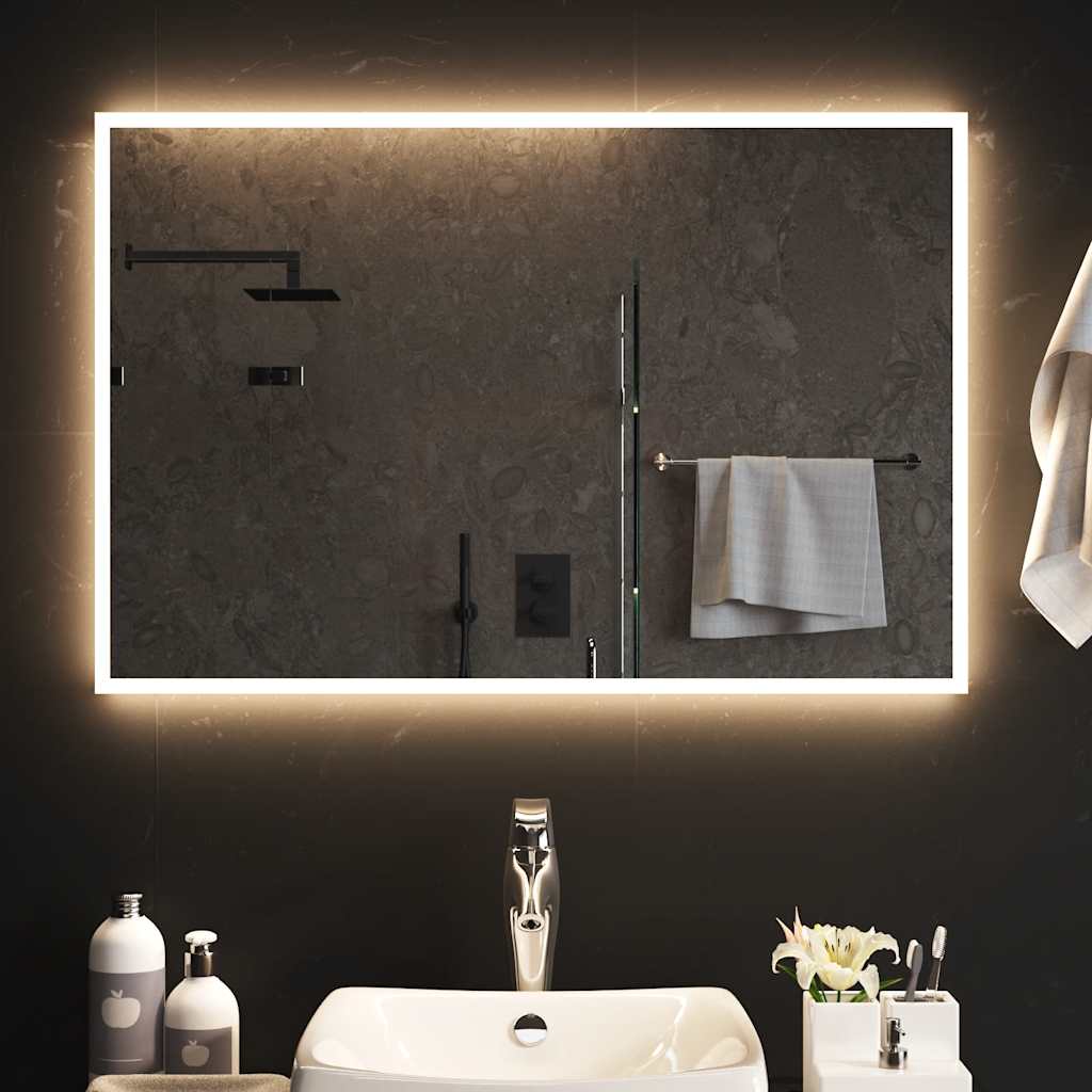 Specchio da Bagno con Luci LED-Specchio per Bagno 90x60 cm 169495