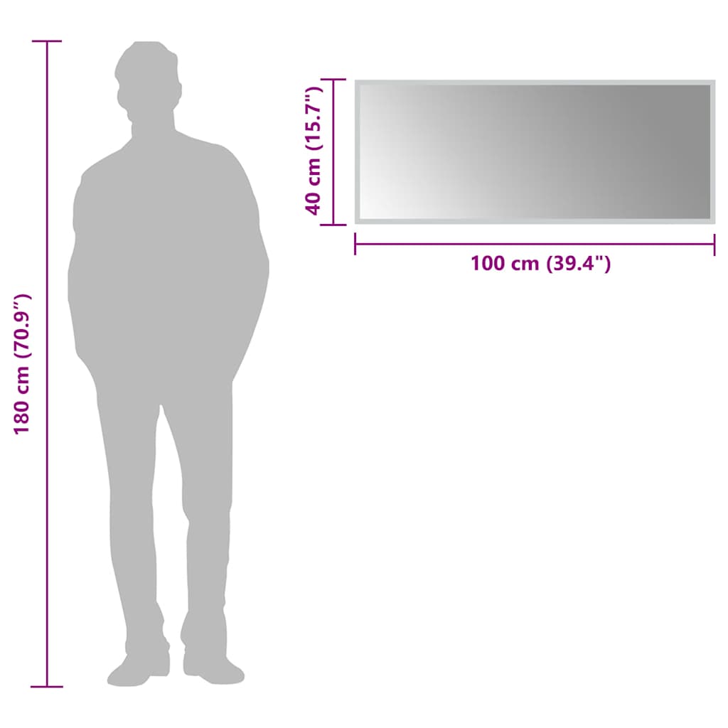 Specchio da Bagno con Luci LED 100x40 cm 151772