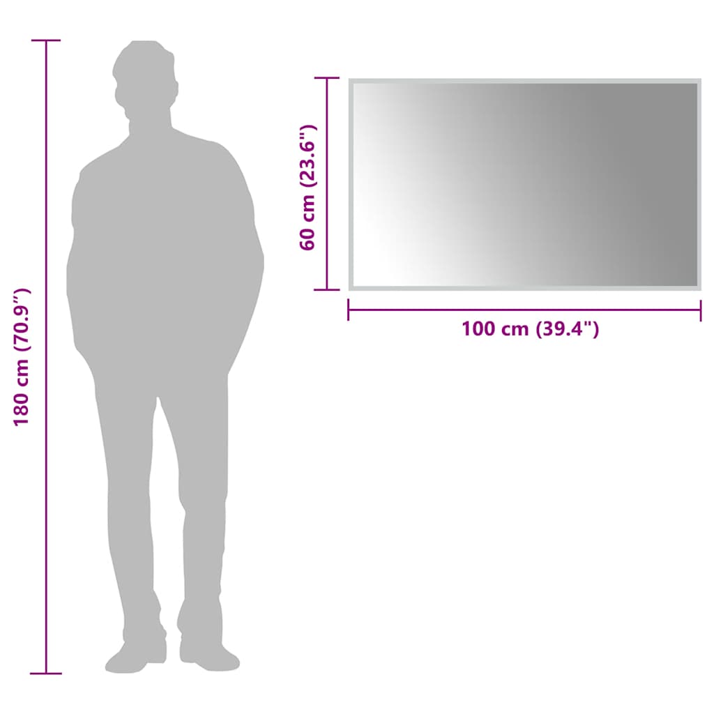 Specchio da Bagno con Luci LED 100x60 cm 151774