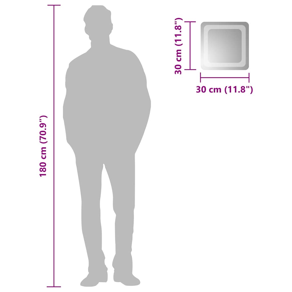 Specchio da Bagno con Luci LED 30x30 cm 151775