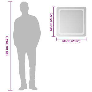 Specchio da Bagno con Luci LED-Specchio per Bagno 60x60 cm 301509