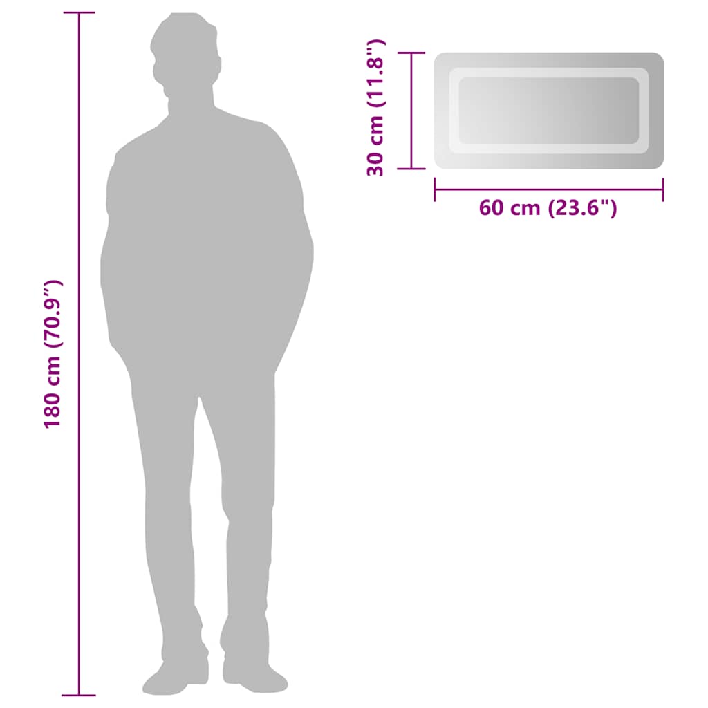 Specchio da Bagno con Luci LED-Specchio per Bagno 60x30 cm 821566