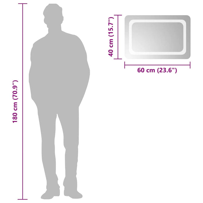 Specchio da Bagno con Luci LED 60x40 cm 151782