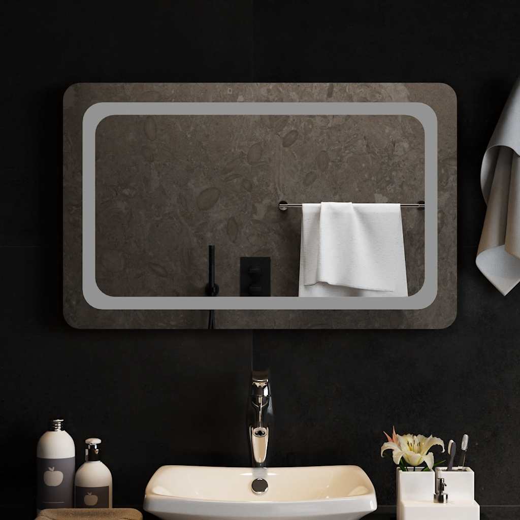 Specchio da Bagno con Luci LED-Specchio per Bagno 80x50 cm 992387