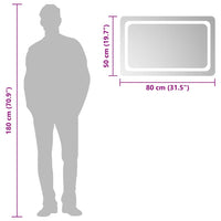 Specchio da Bagno con Luci LED-Specchio per Bagno 80x50 cm 992387