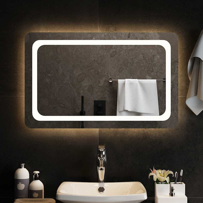 Specchio da Bagno con Luci LED 80x50 cm 151786