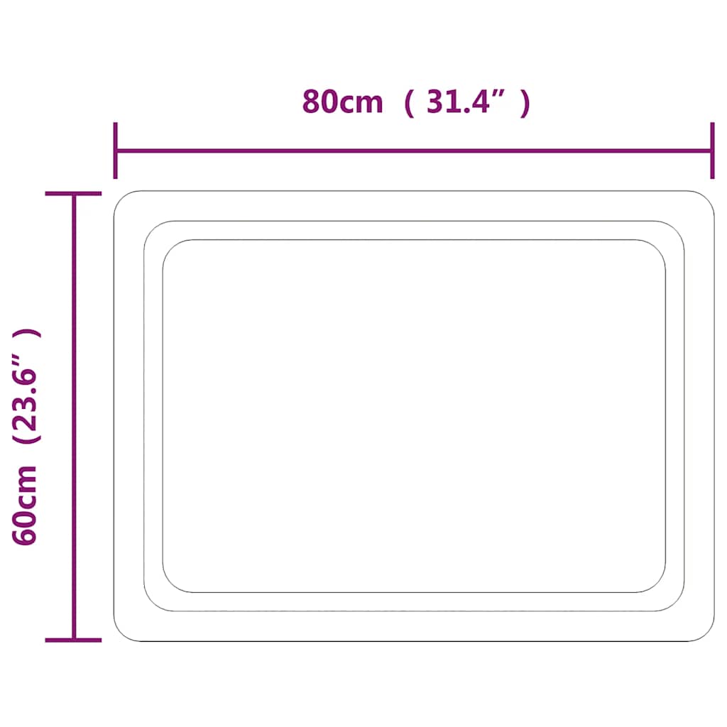 Specchio da Bagno con Luci LED 80x60 cm cod mxl 67770