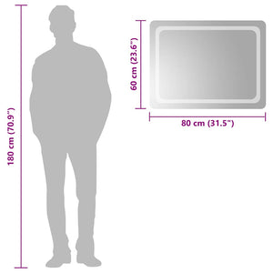 Specchio da Bagno-Specchio per il bagno  con Luci LED 80x60 cm