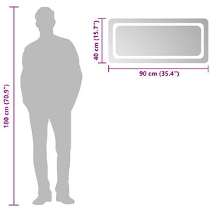 Specchio da Bagno con Luci LED 90x40 cm 151788