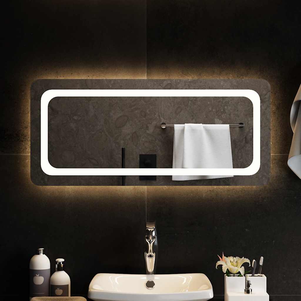 Specchio da Bagno con Luci LED-Specchio per Bagno 90x40 cm 954869