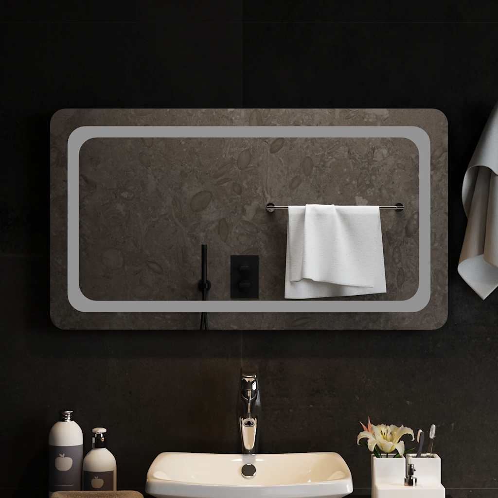 Specchio da Bagno con Luci LED-Specchio per Bagno 90x50 cm 557440