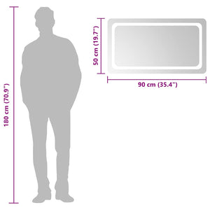 Specchio da Bagno con Luci LED-Specchio per Bagno 90x50 cm 557440