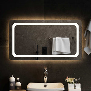 Specchio da Bagno con Luci LED 90x50 cm 151789