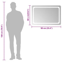 Specchio da Bagno con Luci LED-Specchio per Bagno 90x60 cm 572963