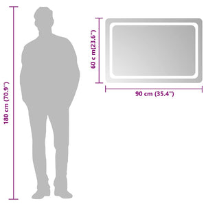 Specchio da Bagno con Luci LED-Specchio per Bagno 90x60 cm 572963