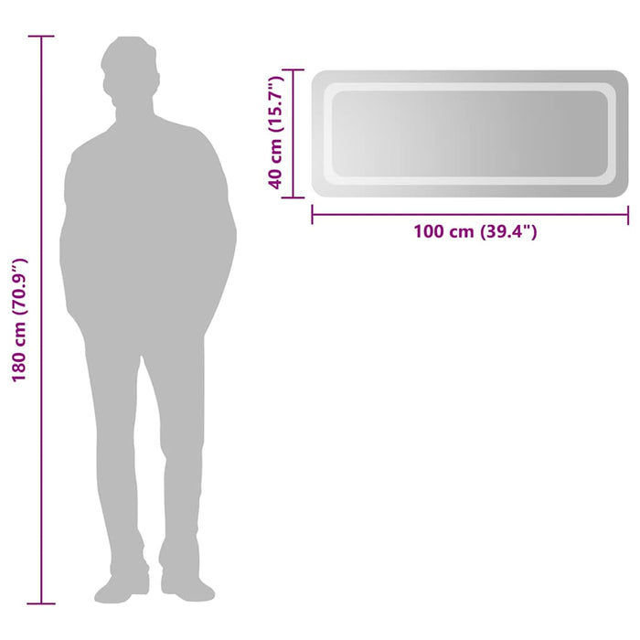 Specchio da Bagno con Luci LED-Specchio per Bagno 100x40 cm 353496