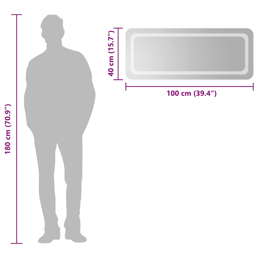 Specchio da Bagno con Luci LED 100x40 cm 151791