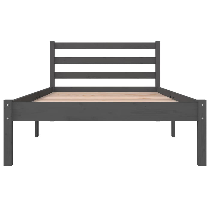 Giroletto Grigio in Legno Massello di Pino 90x190 cm Single 810397