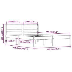 Giroletto Legno Massello Pino 120x190cm Bianco 4FT Small Double cod mxl 64217