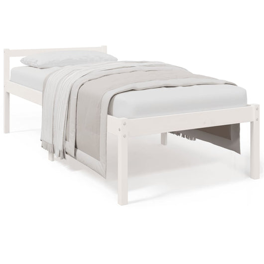 Letto per Anziani Bianco 75x190 cm Small Single Legno di Pino 810575
