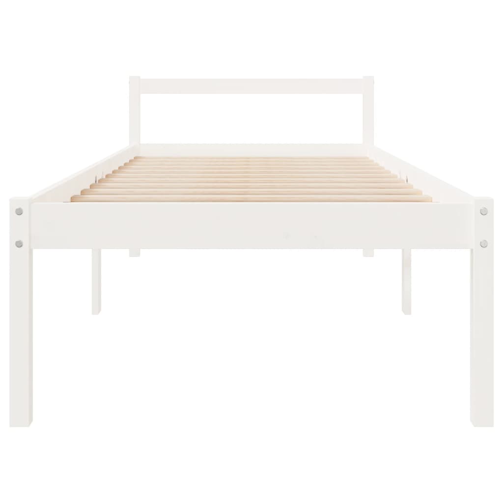 Letto per Anziani Bianco 75x190 cm Small Single Legno di Pino 810575