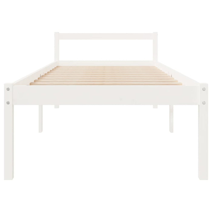 Letto per Anziani Bianco 75x190 cm Small Single Legno di Pino 810575