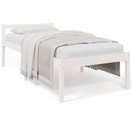 Letto per Anziani Bianco 90x190 cm Single in Legno di Pino 810580