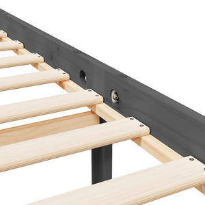 Letto per Anziani Grigio 135x190 cm Double in Legno di Pino 810591