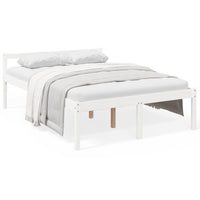 Letto per Anziani Bianco 140x190 cm in Legno Massello di Pino 810595