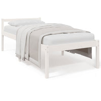 Letto per Anziani Bianco 90x200 cm in Legno Massello di Pino 810600