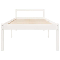 Letto per Anziani Bianco 90x200 cm in Legno Massello di Pino 810600