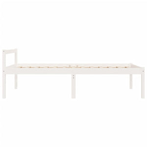 Letto per Anziani Bianco 90x200 cm in Legno Massello di Pino 810600