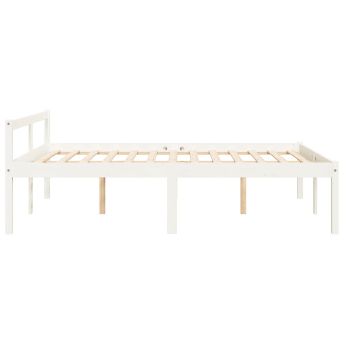 Letto per Anziani Bianco 120x200 cm in Legno Massello di Pino 810610