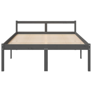 Letto per Anziani Grigio 120x200 cm in Legno Massello di Pino 810611