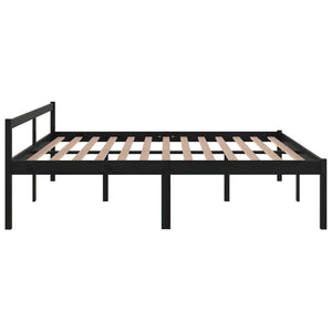 Letto per Anziani Nero 200x200 cm in Legno Massello di Pino 810638