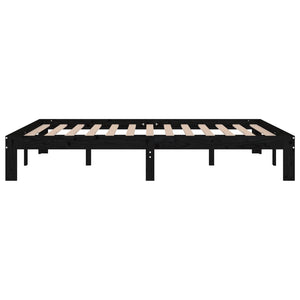 Giroletto Nero in Legno Massello 135x190 cm Double 810344