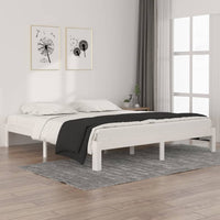 Giroletto-Struttura Letto Bianco in Legno Massello 180x200 cm Super King 432884