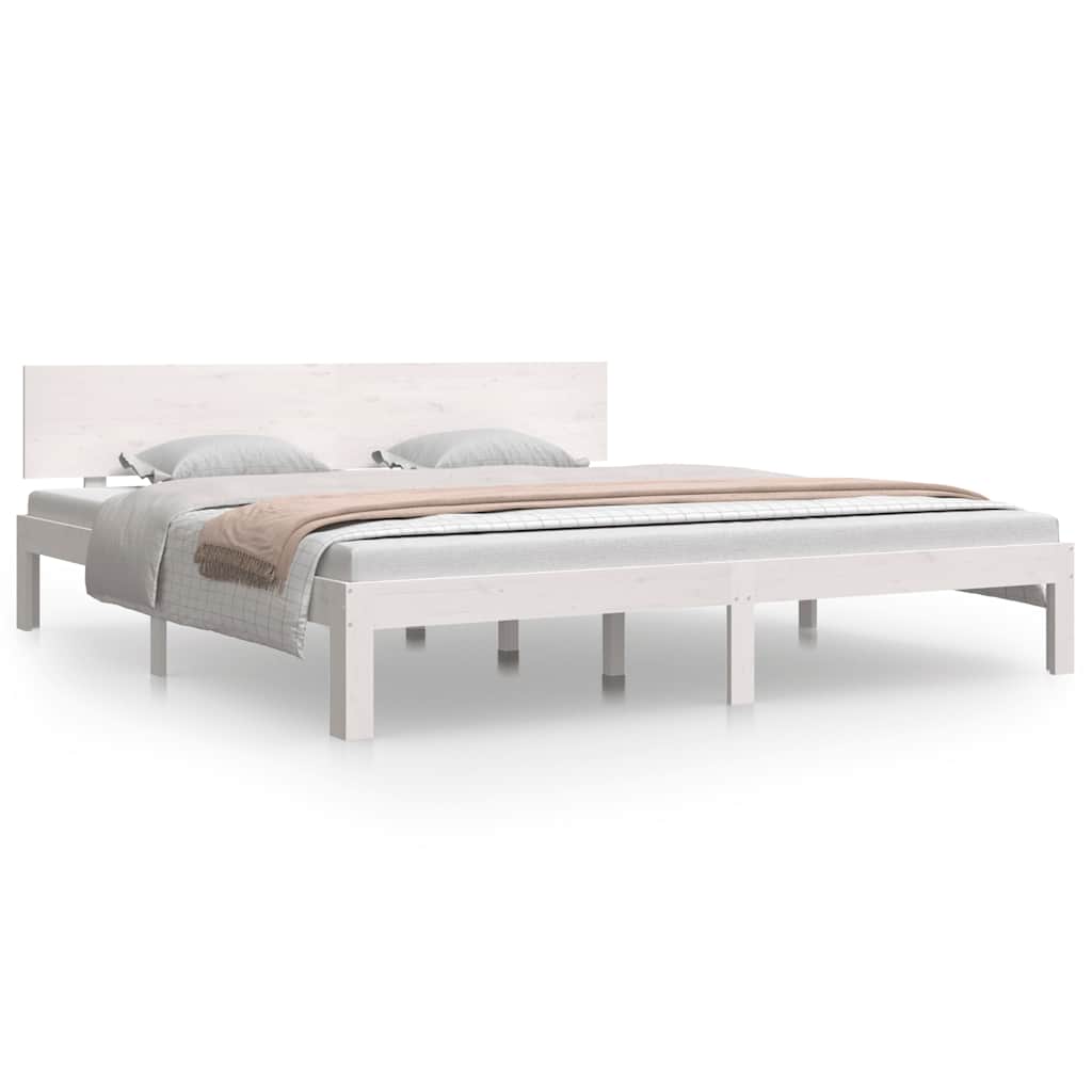Giroletto-Struttura Letto Bianco in Legno Massello 180x200 cm Super King 394941