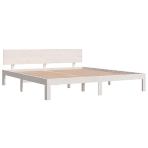 Giroletto-Struttura Letto Bianco in Legno Massello 180x200 cm Super King 394941