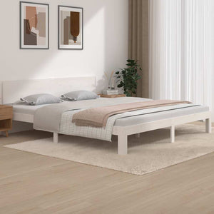 Giroletto-Struttura Letto Bianco in Legno Massello 180x200 cm Super King 394941