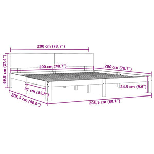 Giroletto Bianco in Legno Massello di Pino 200x200 cm 810516