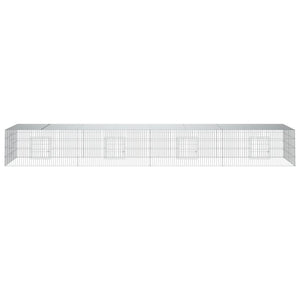 Gabbia per conigli 4 pannelli 433 x 109 x 54 cm Ferro zincato Argento 02_0041690