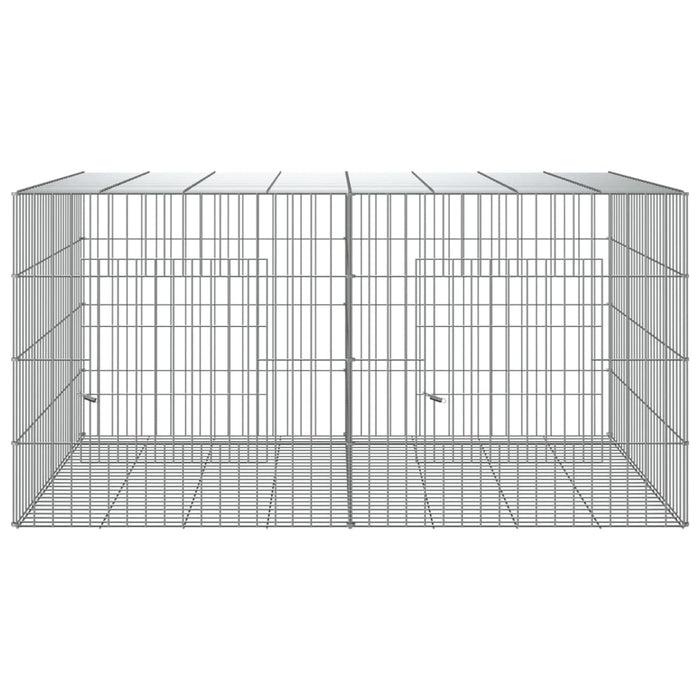 Gabbia per conigli 2 pannelli 110 x 79 x 54 cm Ferro zincato Argento 02_0041685