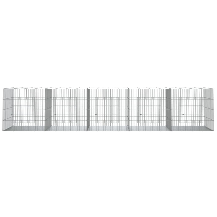 Gabbia per conigli 5 pannelli 273 x 79 x 54 cm Ferro zincato Argento 02_0041691
