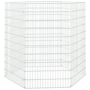 Conigliera con 6 Pannelli 54x100 cm Ferro Zincato