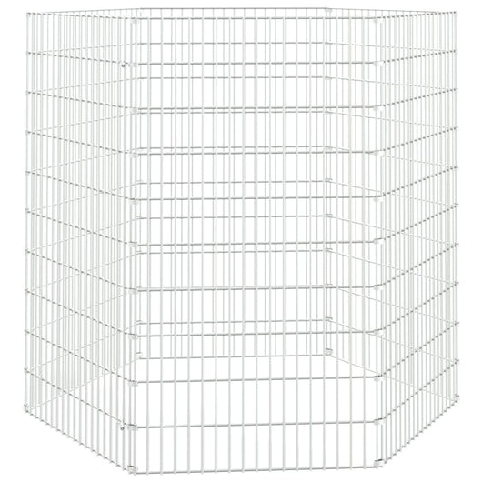 Conigliera con 6 Pannelli 54x100 cm Ferro Zincato