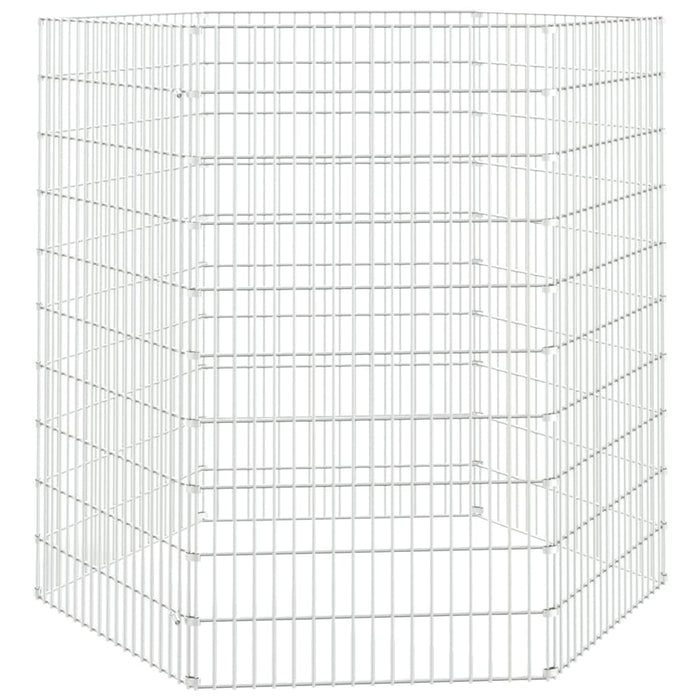Conigliera con 6 Pannelli 54x100 cm Ferro Zincato