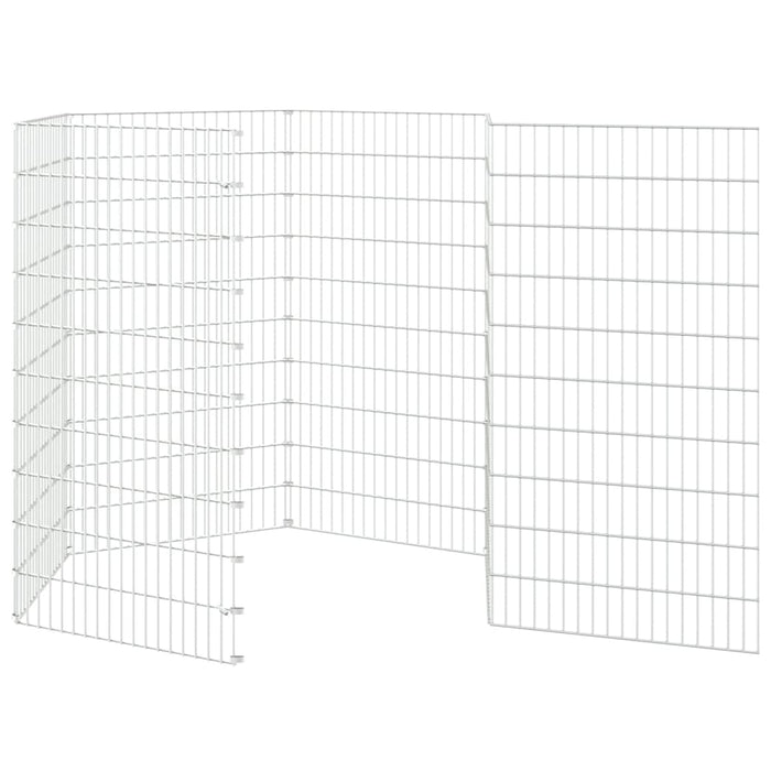 Conigliera con 6 Pannelli 54x100 cm Ferro Zincato