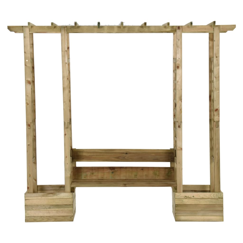Pergola da Giardino Panca e Vasi Legno Massello Pino Impregnato cod mxl 77767