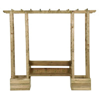 Pergola da Giardino Panca e Vasi Legno Massello Pino Impregnato cod mxl 77767